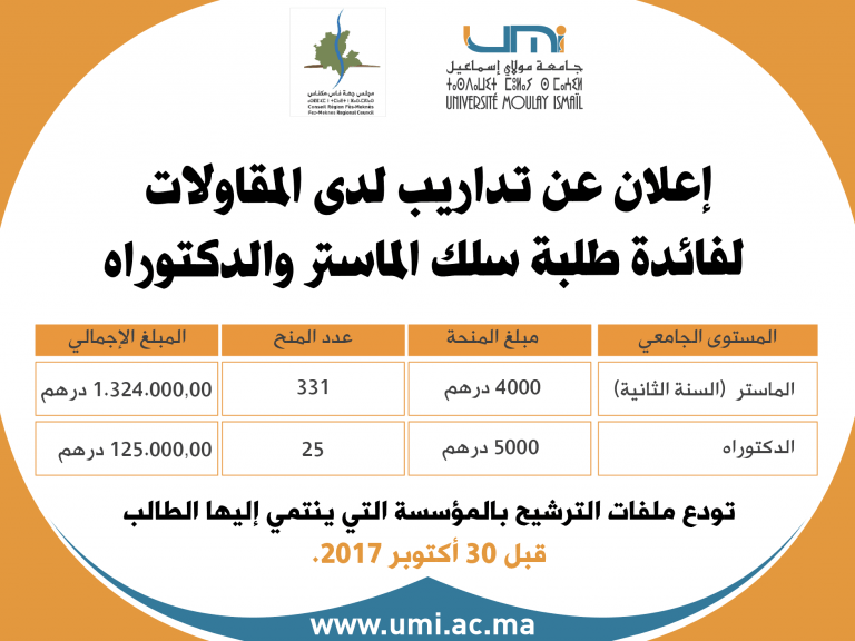 Lire la suite à propos de l’article Bourses de Stage de la Région Fès-Meknès