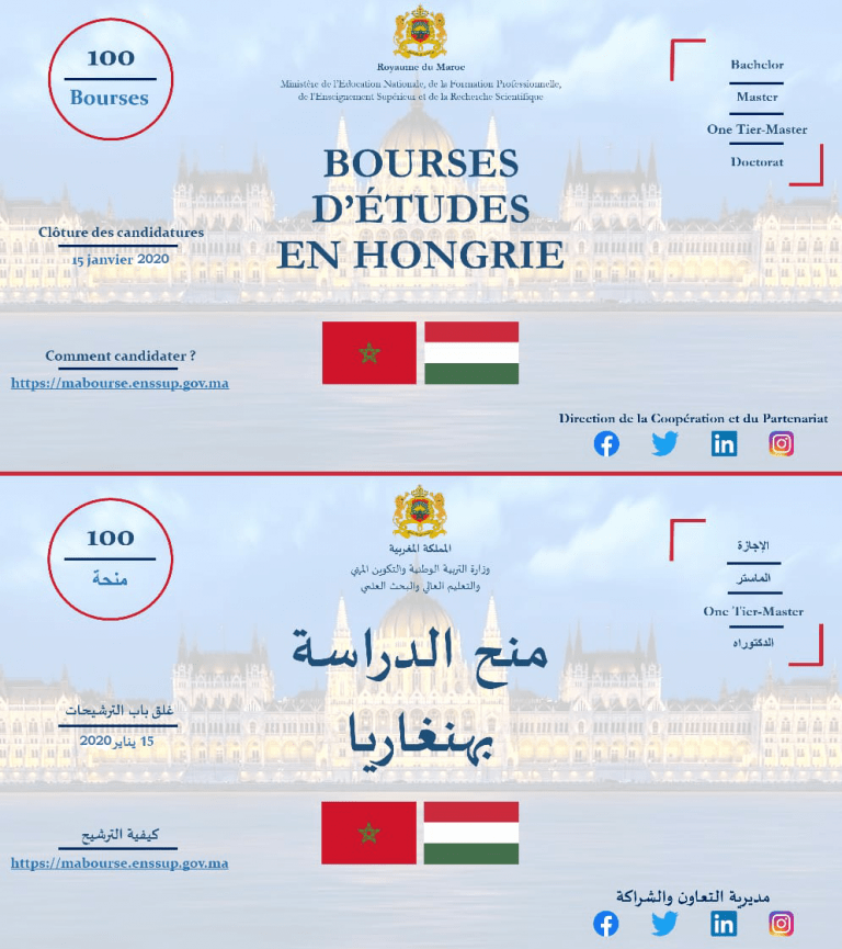 Lire la suite à propos de l’article Coopération Maroco-Hongroise / Bourses d’études en Hongrie au titre de l’année Universitaire 2019-2020