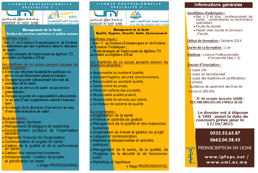 Programmes et Conditions d'accès