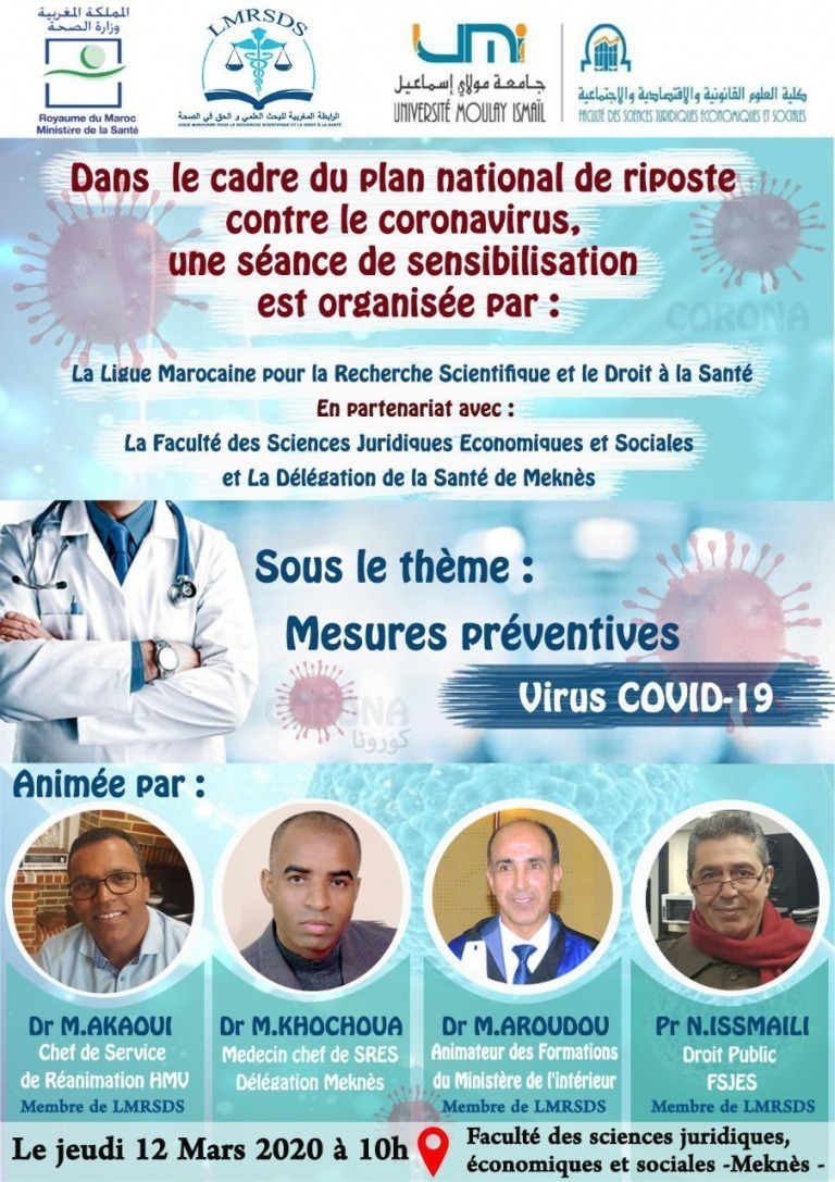 Lire la suite à propos de l’article Conférence sous le thème : mesures préventives virus Covid-19